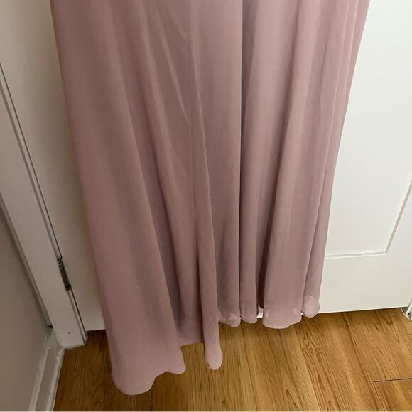 Show Me Your Mumu Jenn Maxi Dress Small Beige Chiffon Sleeveless Bridesmaid - Picture 3 of 11